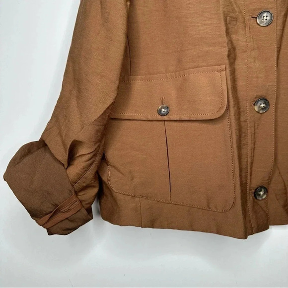 Banana Republic NEW!! Brown Cropped Safari Jacket Size 10 - Picture 7 of 11